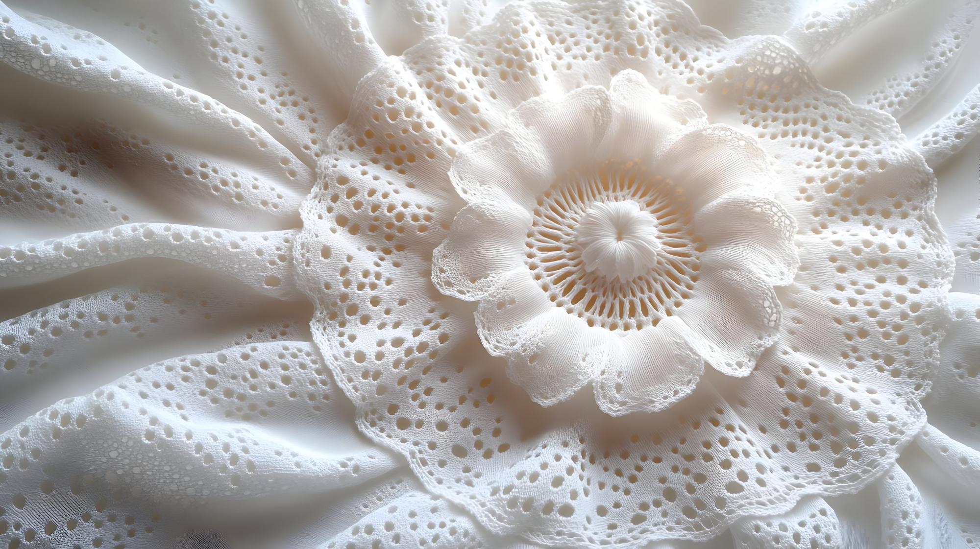 broderie florală pe in natural